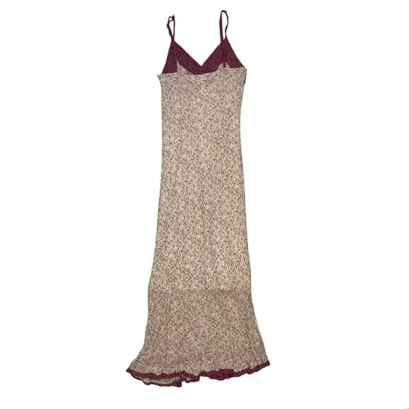 90s / Y2K Newport News Ditsy Floral Strappy Long Slip Dress - Picture 4 of 4